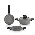 Schafer Eternal 3 lü Set Tencere 18Cm+Sahan 18Cm+Tava18Cm-Gri