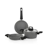 Schafer Eternal 3 lü Set Tencere 18Cm+Sahan 18Cm+Tava18Cm-Gri
