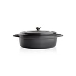 Schafer Guss Chef Döküm Basık Tencere 26Cm-2 Parça-Gri