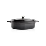 Schafer Guss Chef Döküm Basık Tencere 28Cm-2 Parça-Gri