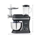 Schafer Prochef Master Multi Kıyma ve Sürahi Blender Aparatlı Stand Mikser 5 L-Spray Boyalı Antrasit