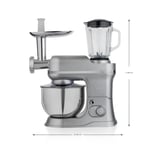 Schafer Prochef Master Multi Kıyma ve Sürahi Blender Aparatlı Stand Mikser 5 L- Gümüş