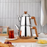 Schafer TeeHaus Çelik Çaydanlık Takımı 4 Parça-Kahverengi