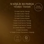 Schafer Tılsım Timeless Yemek Takımı 60 Parça-Gold