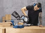 Scheppach HM216 gönye testere 2000 W, Ø 216 mm testere bıçağı, kesme kenarı lazerli ve LED'li 34 cm kesme genişliği, hızlı kilitli döner masa, 2 sert metal testere bıçağı dahil