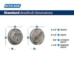 SCHLAGE B60N626 Standart Süsleme Anahtarlı 1 Taraflı Kilit Cıvatası, En Yüksek Konut Güvenliği, Saten Krom