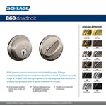 SCHLAGE B60N626 Standart Süsleme Anahtarlı 1 Taraflı Kilit Cıvatası, En Yüksek Konut Güvenliği, Saten Krom