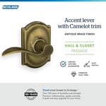 Schlage Camelot koleksiyonu kaza Passage kolu, F10 ACC 609 CAM