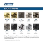 SCHLAGE F51A FLA 609 BRK Flair Kolu Brookshire Trim Anahtarlı Giriş Kilidi, Antika Pirinç