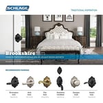 SCHLAGE F51A FLA 609 BRK Flair Kolu Brookshire Trim Anahtarlı Giriş Kilidi, Antika Pirinç