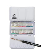 Schmincke Horadam Aquarell Metal Kutu Cep Artist Sulu Boya Seti 12 X Yarım Tablet 74012