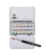 Schmincke Horadam Aquarell Metal Kutu Cep Artist Sulu Boya Seti 12 X Yarım Tablet 74012