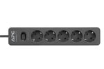 Schneider APC PME5B-GR 918 Joule Anahtarlı 5'li 1.5 m Akım Korumalı Priz, Siyah
