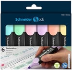 Schneider Job 150 pastel fosforlu kalem (turkuaz, nane, leylak, pembe, şeftali, vanilya) 6'lı kutu