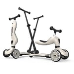 Scoot & Ride Highwaykick 1 Push and Go Kickboard oturaklı çocuk scooter'ı, 2'si 1 arada direksiyonlu denge bisikleti, 1 2 yaşından itibaren, yüksekliği ayarlanabilir, aletsiz