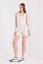 Scorp Fantasy Kadın Kısa Spor Tulum Bej - Bedenler: XS, S, M, L