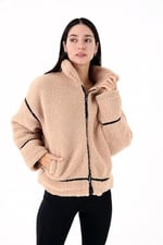 Scorp Shine Casual Kadın Peluş Mont Camel