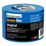 Scotch Mavi 2090-24EC3 Scotch Orijinal Çok Yüzeyli Boyacı Bandı, 2,4 cm Genişlik, Mavi