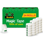 Scotch Sihirli Bant, 24 Rulo, Çok Sayıda Uygulama, Görünmez, Onarım için Tasarlandı, 3/4 x 1000 İnç, Kutulu (810K24)