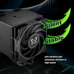 Scythe Mugen 6 Dual Fan Black Edition CPU Hava Soğutucu, Intel LGA1700, LGA1151, AMD AM5, AM4 Desteği, 120mm, Tek Kule, Alüminyum Üst Kapak (Mugen 6 Dual Fan Black Edition)