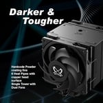 Scythe Mugen 6 Dual Fan Black Edition CPU Hava Soğutucu, Intel LGA1700, LGA1151, AMD AM5, AM4 Desteği, 120mm, Tek Kule, Alüminyum Üst Kapak (Mugen 6 Dual Fan Black Edition)
