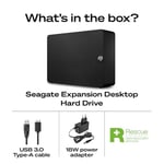 Seagate Genişletme 8TB Harici Sabit Disk HDD - USB 3.0, Kurtarma Veri Kurtarma Hizmetleri ile (STKP8000400) - Seçenekler: 8TB, 10TB, 18TB, Desktop, Masaüstü HDD (Yenile)