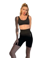 Seamless Toparlayıcı Siyah Kısa Spor Tayt