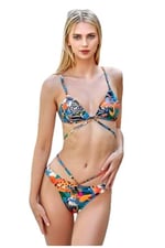 secret night desenli ip detaylı kadın bikini takımı-1