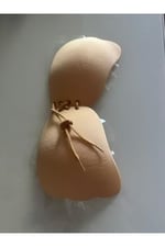 secret night Straplez Yapışkanlı Sütyen Ip Detayı Ile Göğüs Sıkılıgı Ayarlanmalı Krem Ve Siyah Renkli Sütyen-1