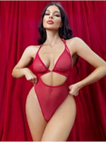 secret night tüllü gögüs dekolteli kırmızı body gecelik babydoll jartiyer-1