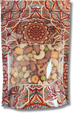 Şeffaf Pencereli Mandala Desenli Poşet, Kilitli Fermuar, Yeniden Kullanılabilir Saklama Torbası,Hazır Doypack, Farklı Kullanım Alanları (100, 15X21)