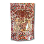 Şeffaf Pencereli Mandala Desenli Poşet, Kilitli Fermuar, Yeniden Kullanılabilir Saklama Torbası,Hazır Doypack, Farklı Kullanım Alanları (100, 15X21)