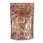 Şeffaf Pencereli Mandala Desenli Poşet, Kilitli Fermuar, Yeniden Kullanılabilir Saklama Torbası,Hazır Doypack, Farklı Kullanım Alanları (100, 15X21)