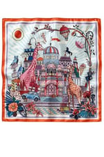 Şehir Temalı Zürafa Desen Turuncu Soft Bandana Fular 50x50 cm
