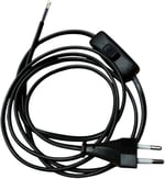 Sekatech Fişli & Anahtarlı Arapuarlı Hazır Kablo | 2 Metre Siyah Uzatma Kablosu | 0,50 mm² Kesit | Aplik, Abajur, Masa Lambası, LED Trafosu ve Tuz Lambası İçin