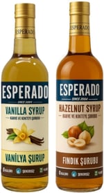 Şekersiz (Sugar Free) Vanilya * Fındık Aromalı Kahve Şurubu 2 Li Set -750 ml X 2 Ad