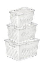 Selka Home - Lavin 2-4-7 Litre Ekru Saklama Kabı