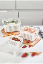 Selka Home - Lavin 2 Litre Açık Gri Saklama Kabı