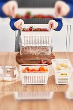 Selka Home - Lavin 4 Litre Açık Gri Saklama Kabı