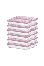Selka Home - Nora 12'li 1.2 Litre Küçük Boy Açık Pembe Saklama Kabı