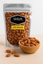 SELKUR Çiğ Badem 1kg Doypack Ambalaj Iri Tane