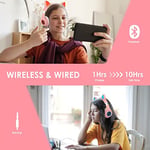 Sendowtek Çocuk Kulaklık, Kız Çocukları Bluetooth Kulak Üstü Sevimli Kedi Kulaklı Çocuk Kulaklığı LED Işıklı, Katlanabilir Kablosuz Çocuk Kulaklık Erkek Yetişkinler İçin Okul/Tablet/PC/Telefon