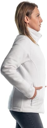 Şensel, Kadın Polar Mont, Beyaz -99E310- Cepli,Fermuarlı,Outdoor