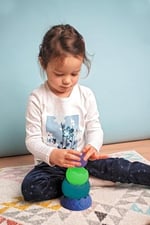 Sensory Yumuşak Piramit: Duyusal Denge Oyuncağı | Üst üste dizme oyunu | alfabe rakamlar ve renkleri öğretir | bebek denge dizme istifleme oyuncak | Montessori tipi | Motor becerileri ve zihinsel
