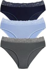 Sensu Kadın Bambu Kumaş Beli Dantelli Slip Külot 3'Lü Paket Set Kts1094,Model3 S