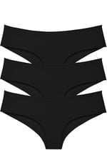 Sensu Kadın Brazilian Lazer Kesim Külot 3'Lü Paket Set Siyah Kts2113,Siyah S/M