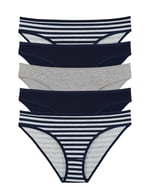 Sensu Kadın Çizgili Karışık Renkler Slip Külot 5'Li Paket Set - Kts3051