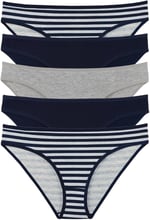 Sensu Kadın Çizgili Karışık Renkler Slip Külot 5'Li Paket Set - Kts3051