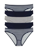 Sensu Kadın Çizgili Karışık Renkler Slip Külot 5'Li Paket Set - Kts3051