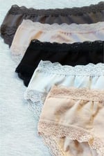 Sensu Kadın Dantelli Karışık Renkler Slip Külot 5l Paket Set KTS3070-5